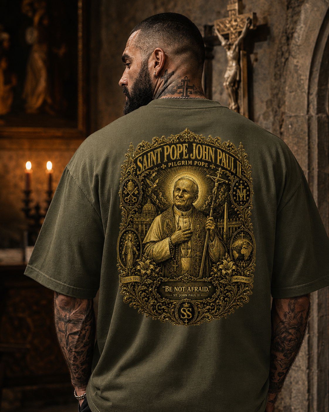 Saint Pope John Paul II Oversized T-Shirt