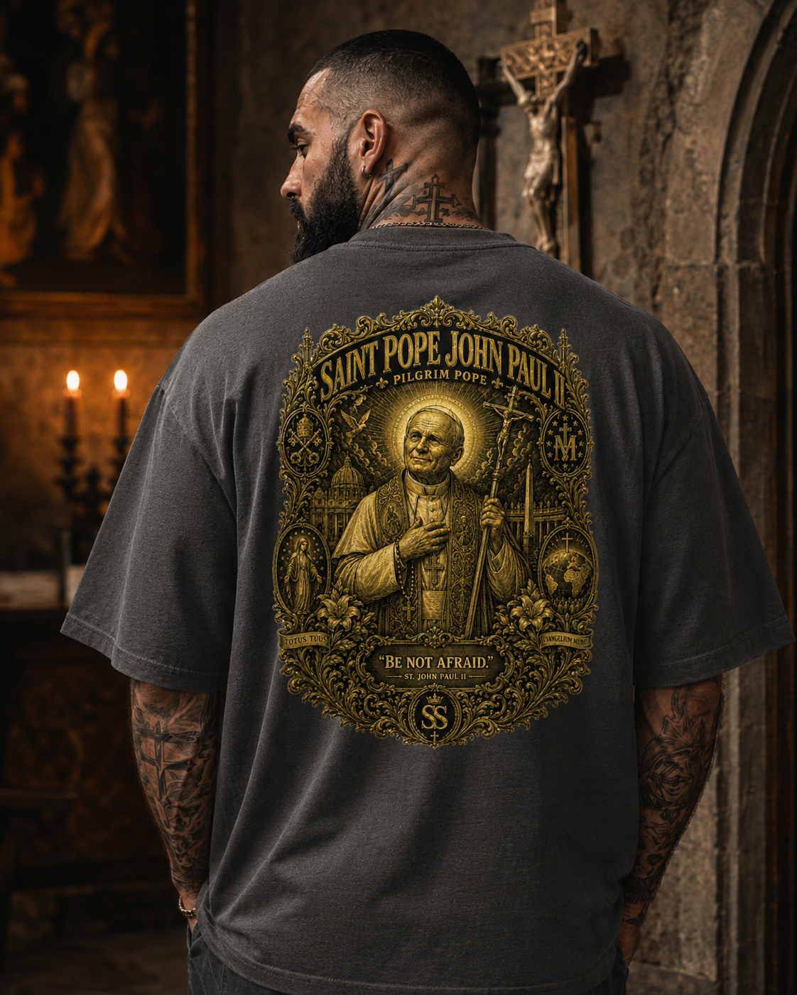 Saint Pope John Paul II Oversized T-Shirt