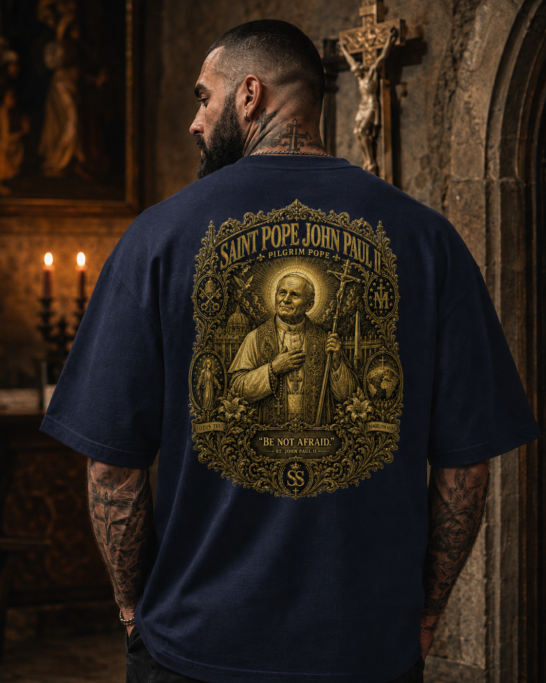 Saint Pope John Paul II Oversized T-Shirt