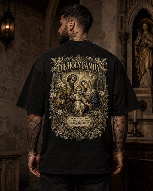The Holy Family Catholic Oversized T-Shirt – Joshua 24:15