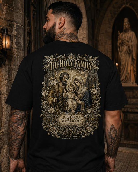 The Holy Family — Joshua 24:15 Catholic T-Shirt