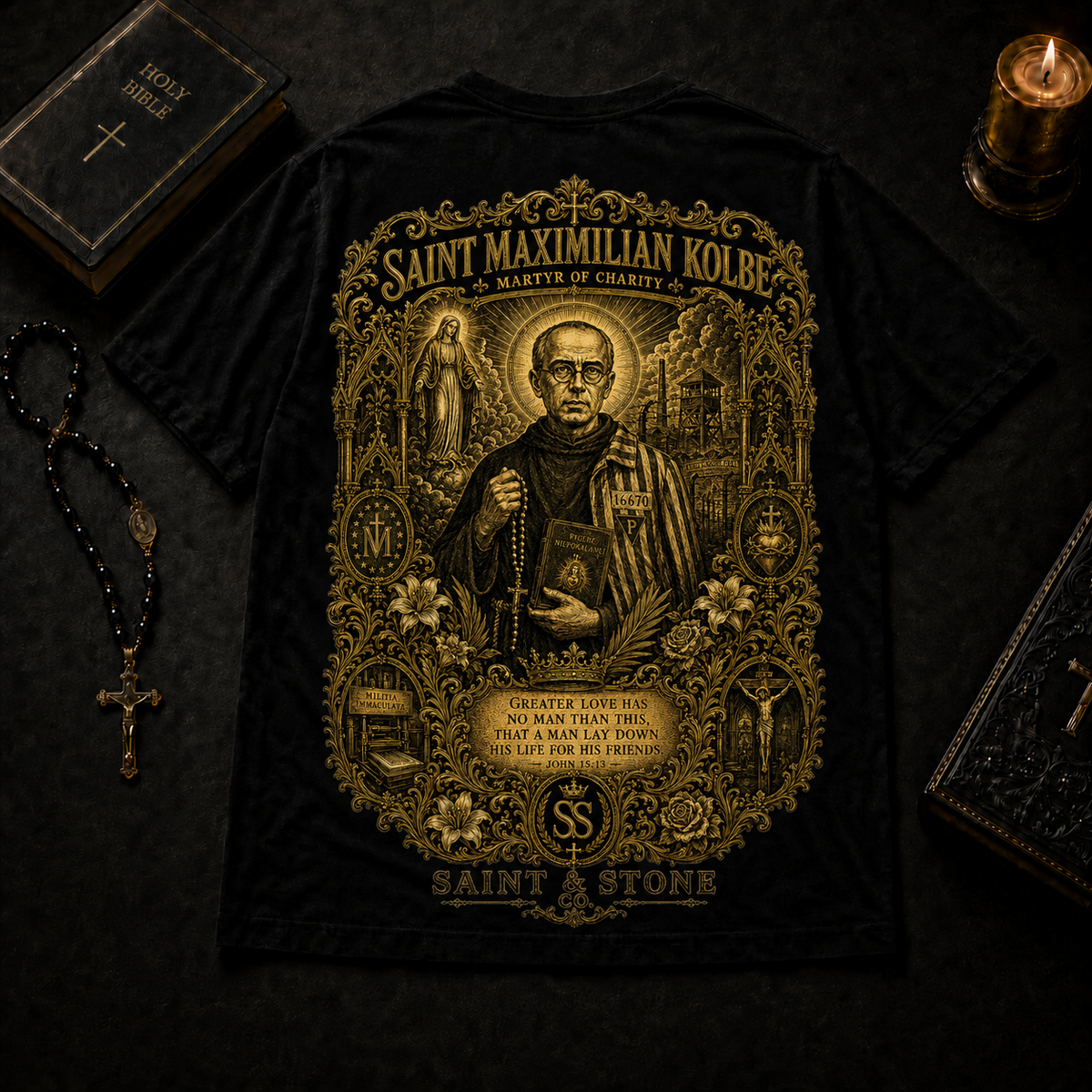 Saint Maximilian Kolbe Oversized T-Shirt