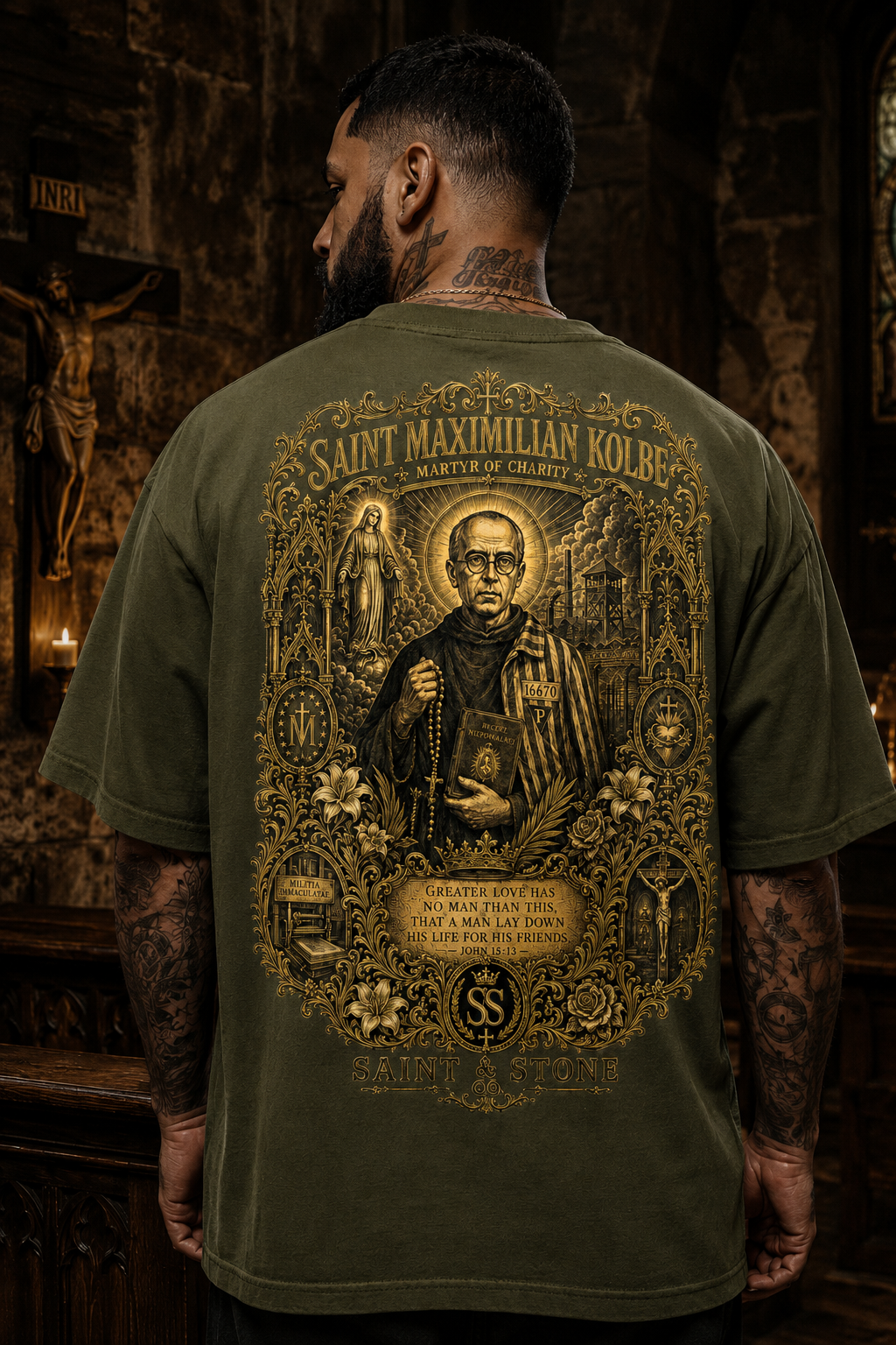 Saint Maximilian Kolbe Oversized T-Shirt