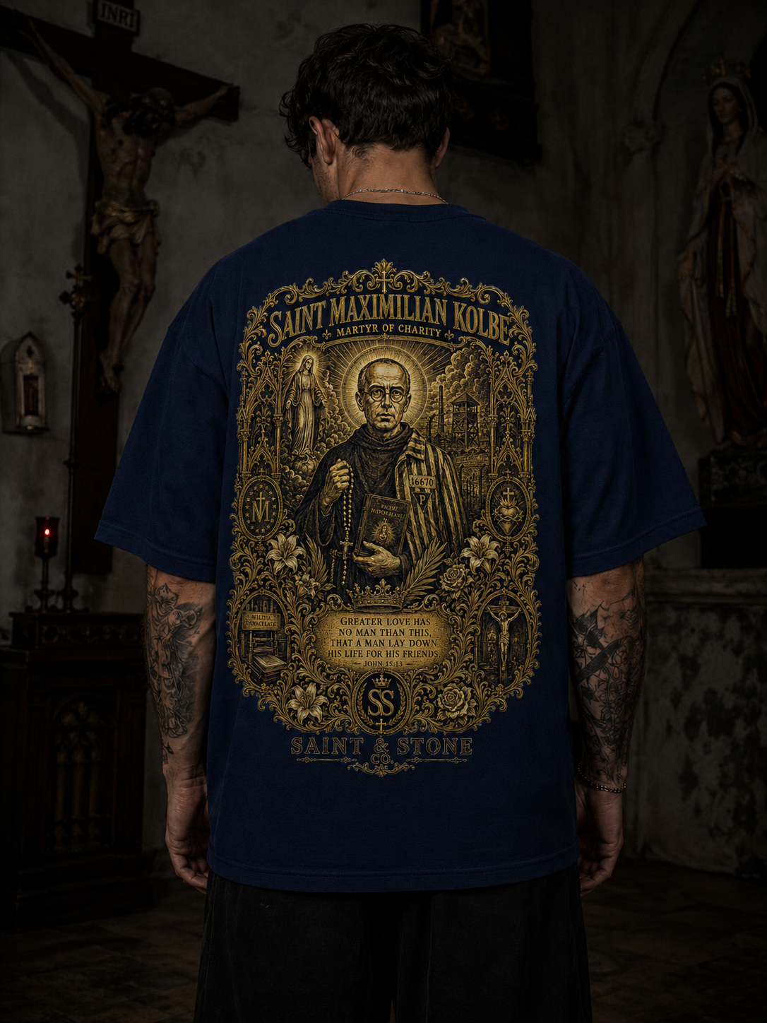 Saint Maximilian Kolbe Oversized T-Shirt