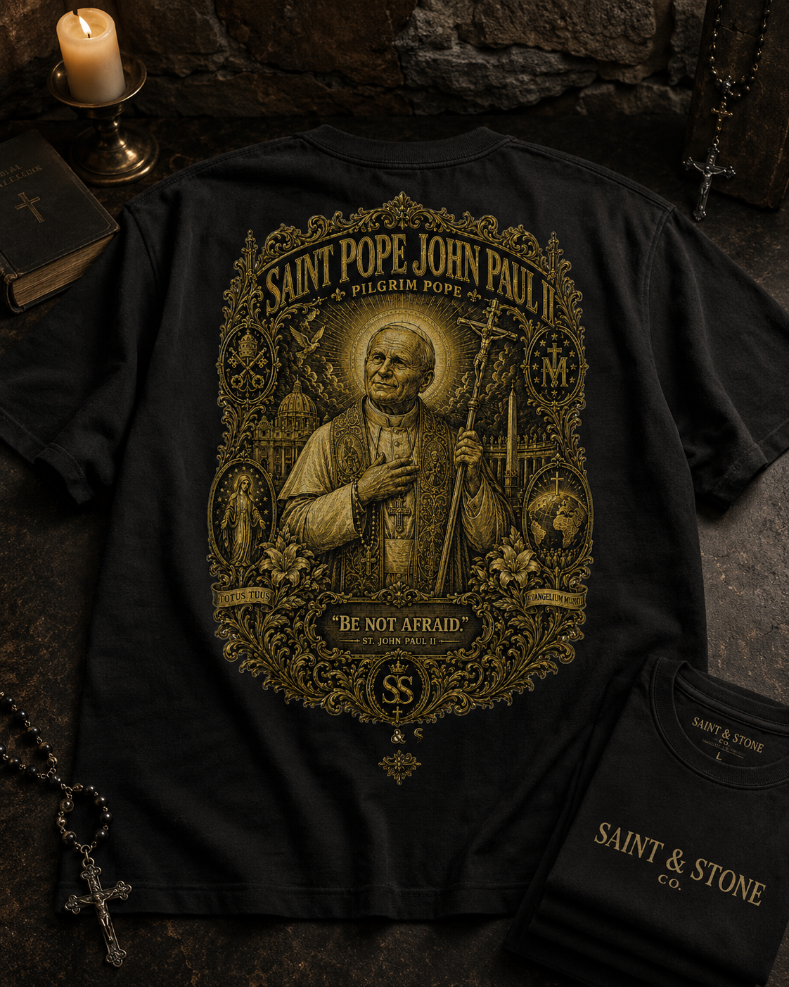 Saint Pope John Paul II Oversized T-Shirt