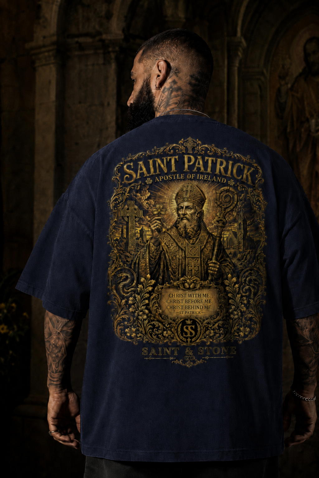 Saint Patrick Apostle of Ireland Oversized T-Shirt
