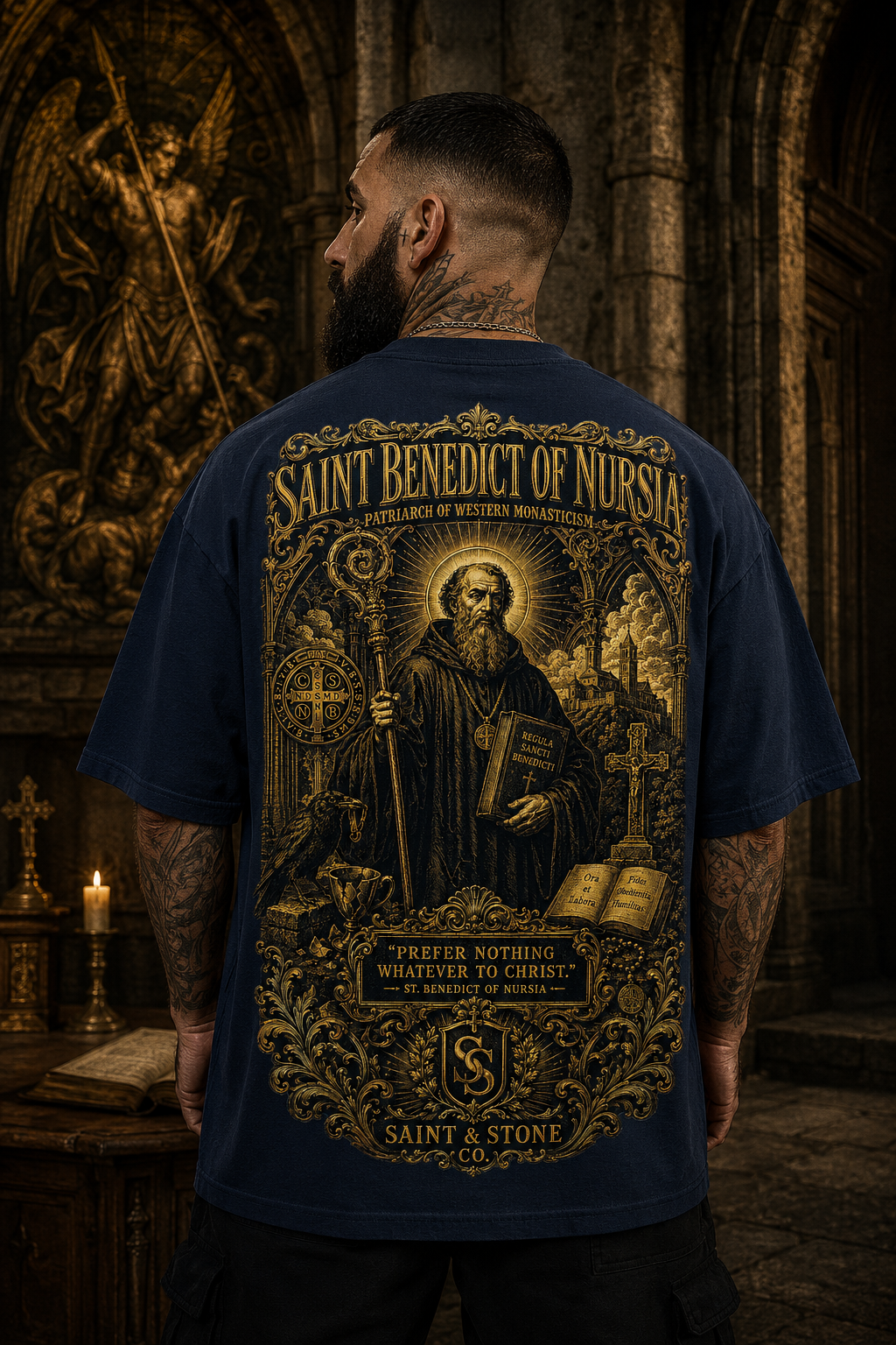 Saint Benedict of Nursia Oversized T-Shirt