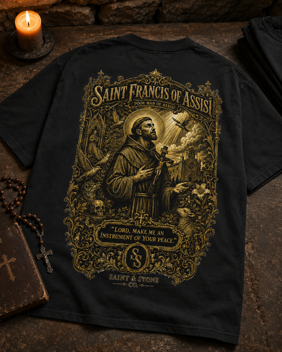 Saint Francis of Assisi Oversized T-Shirt