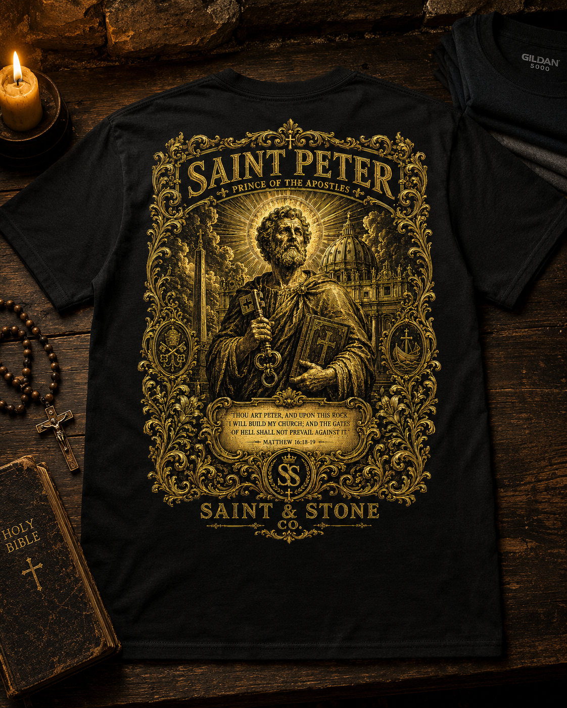 Saint Peter Catholic T-Shirt | Matthew 16:18 Christian Tee