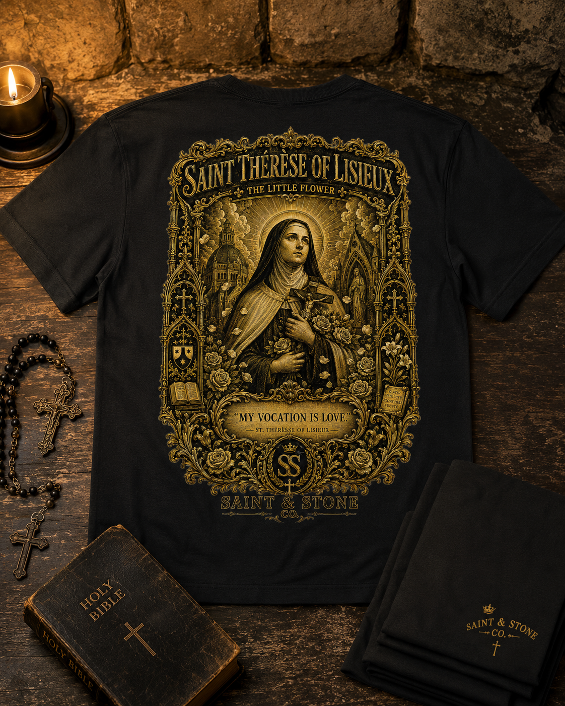 Saint Thérèse of Lisieux Catholic T-Shirt | Little Flower Tee
