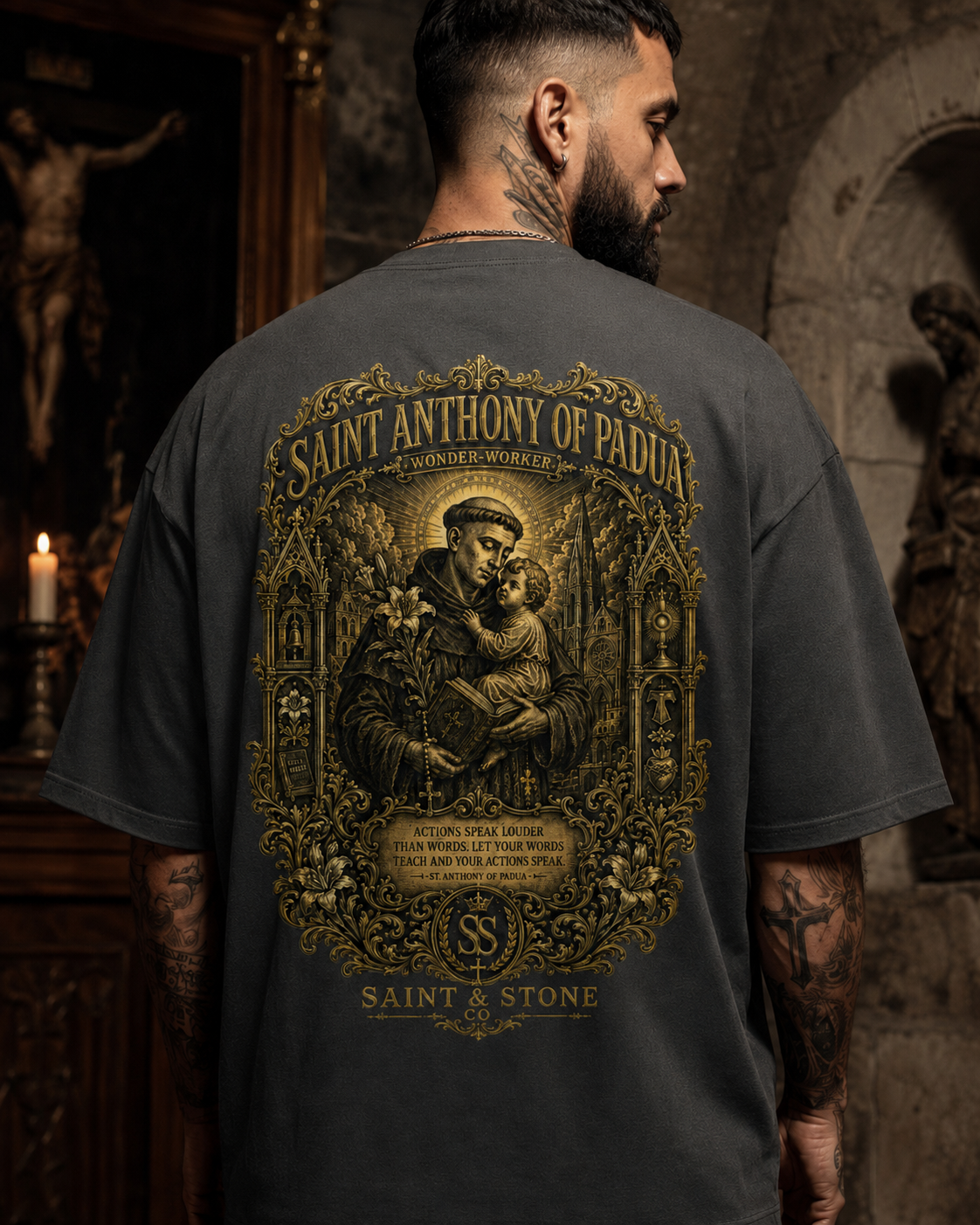 Saint Anthony of Padua Oversized T-Shirt