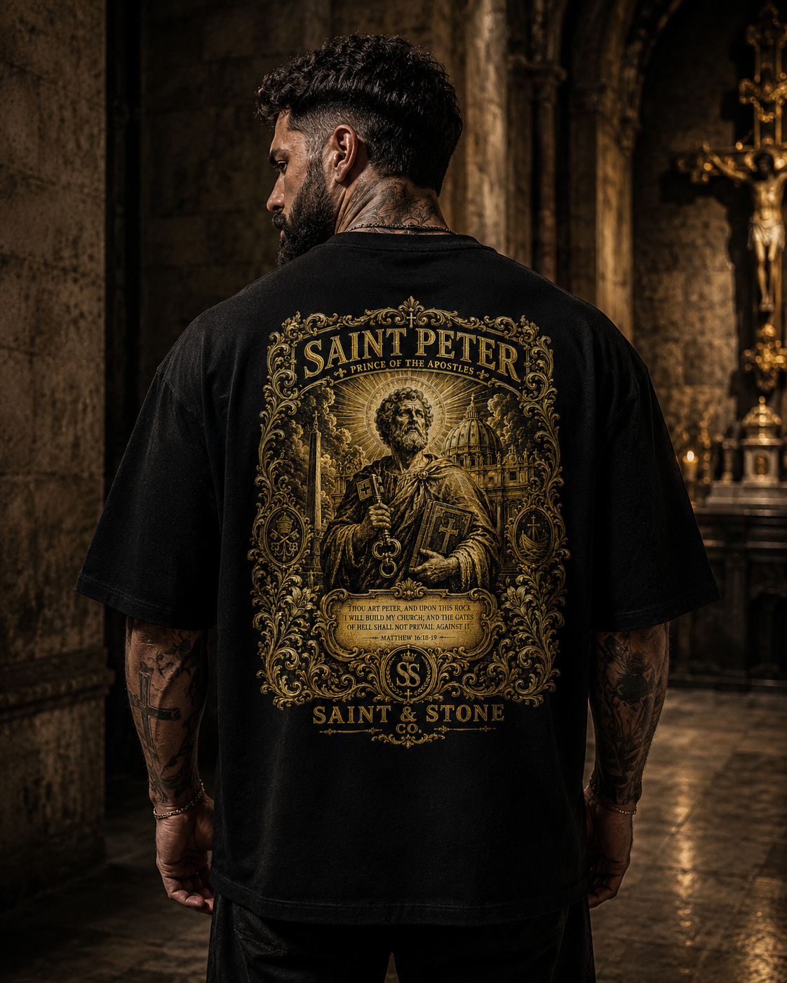 Saint Peter Oversized Catholic Streetwear Shirt