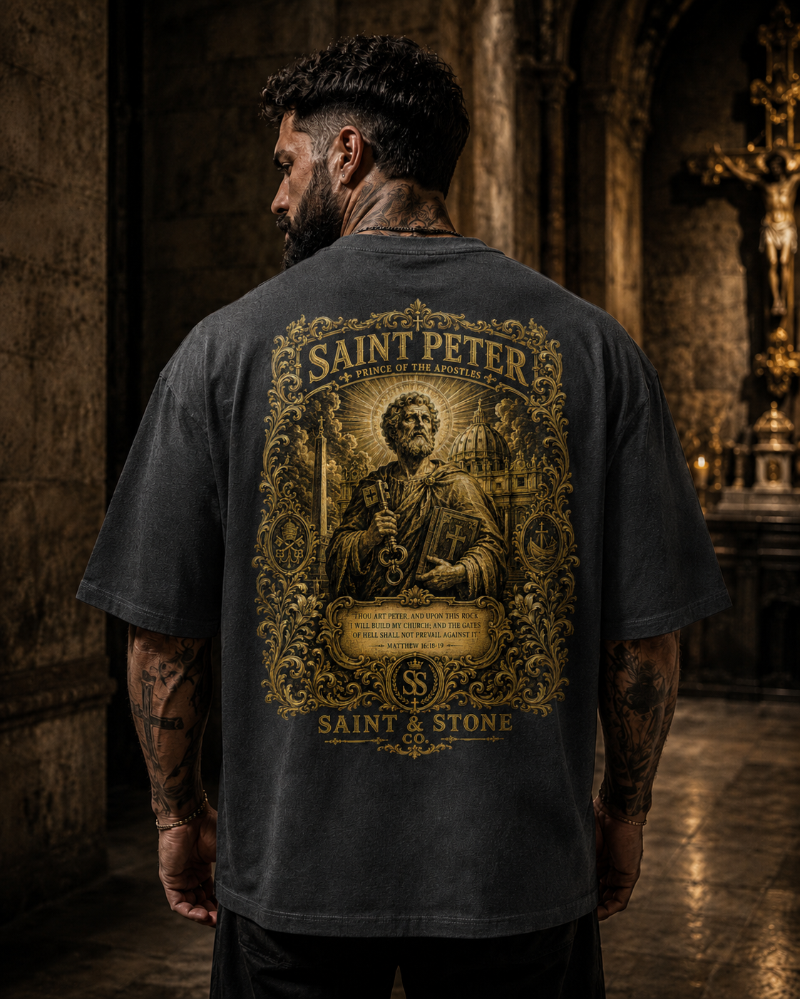 Saint Peter Oversized Catholic Streetwear Shirt