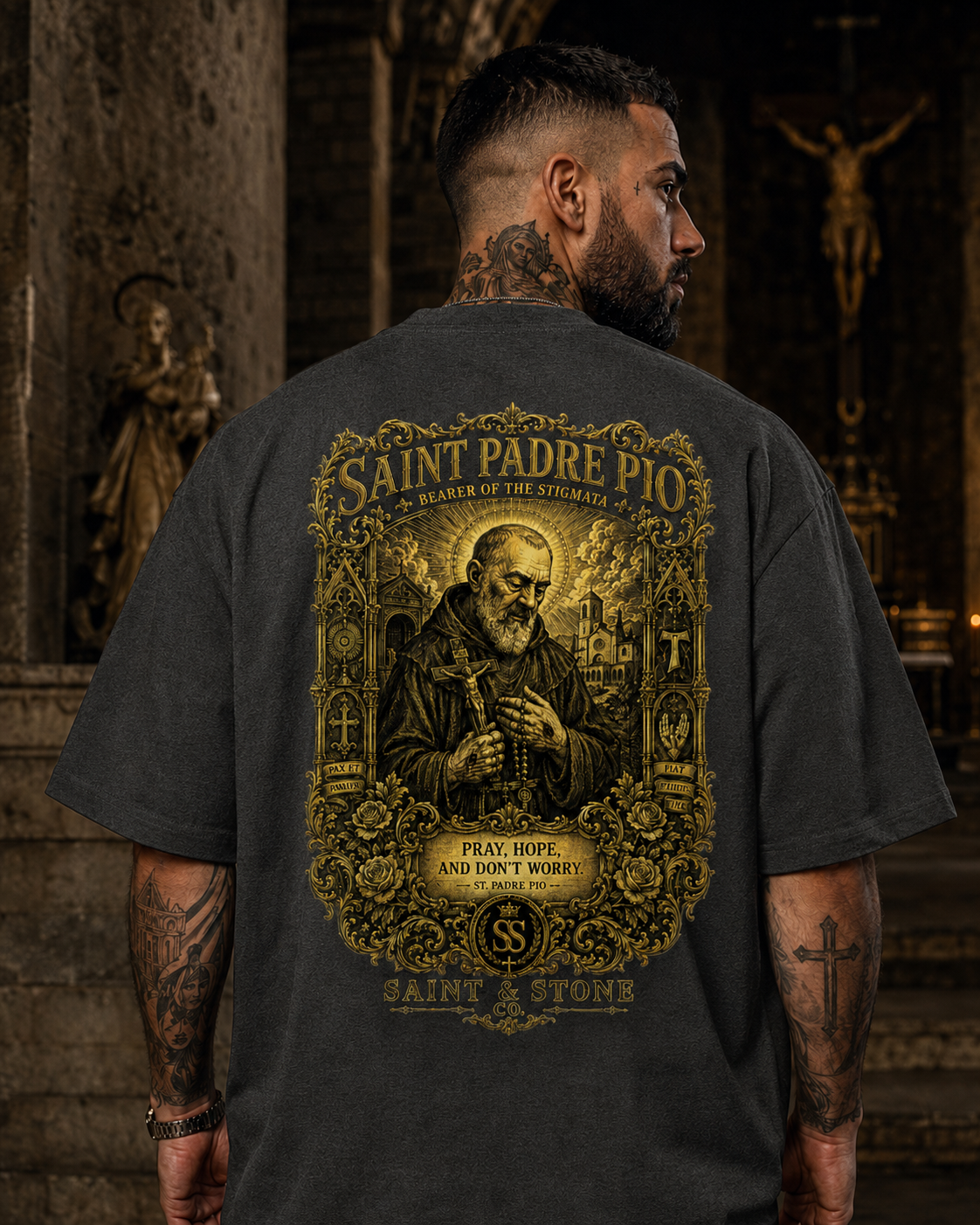 Saint Padre Pio Oversized T-Shirt