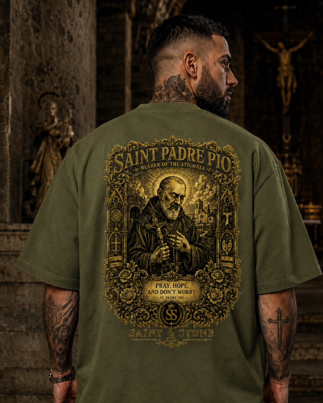 Saint Padre Pio Oversized T-Shirt