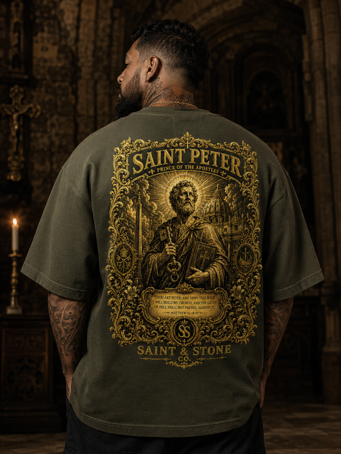 Saint Peter Oversized Catholic Streetwear Shirt