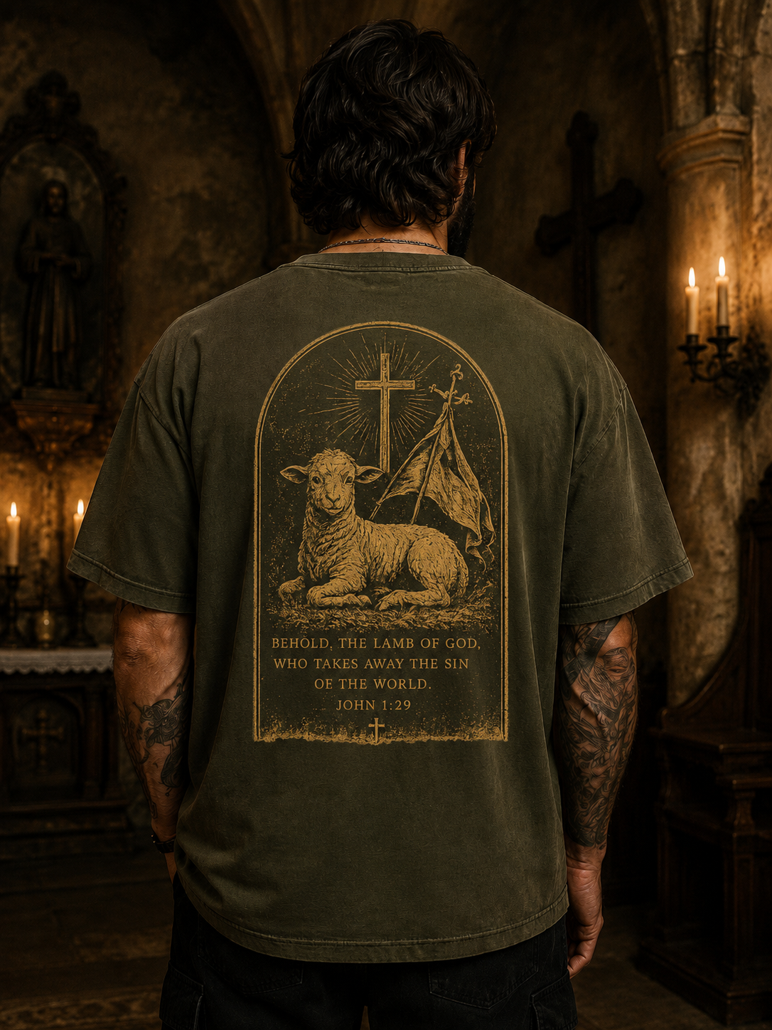 Lamb of God John 1:29 Oversized Christian Streetwear T-Shirt