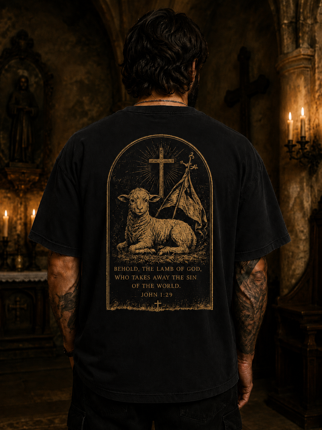 Lamb of God John 1:29 Oversized Christian Streetwear T-Shirt