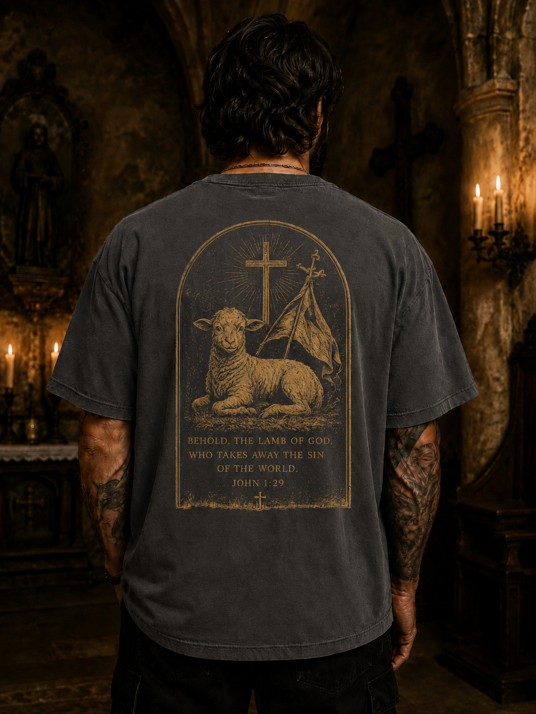 Lamb of God John 1:29 Oversized Christian Streetwear T-Shirt