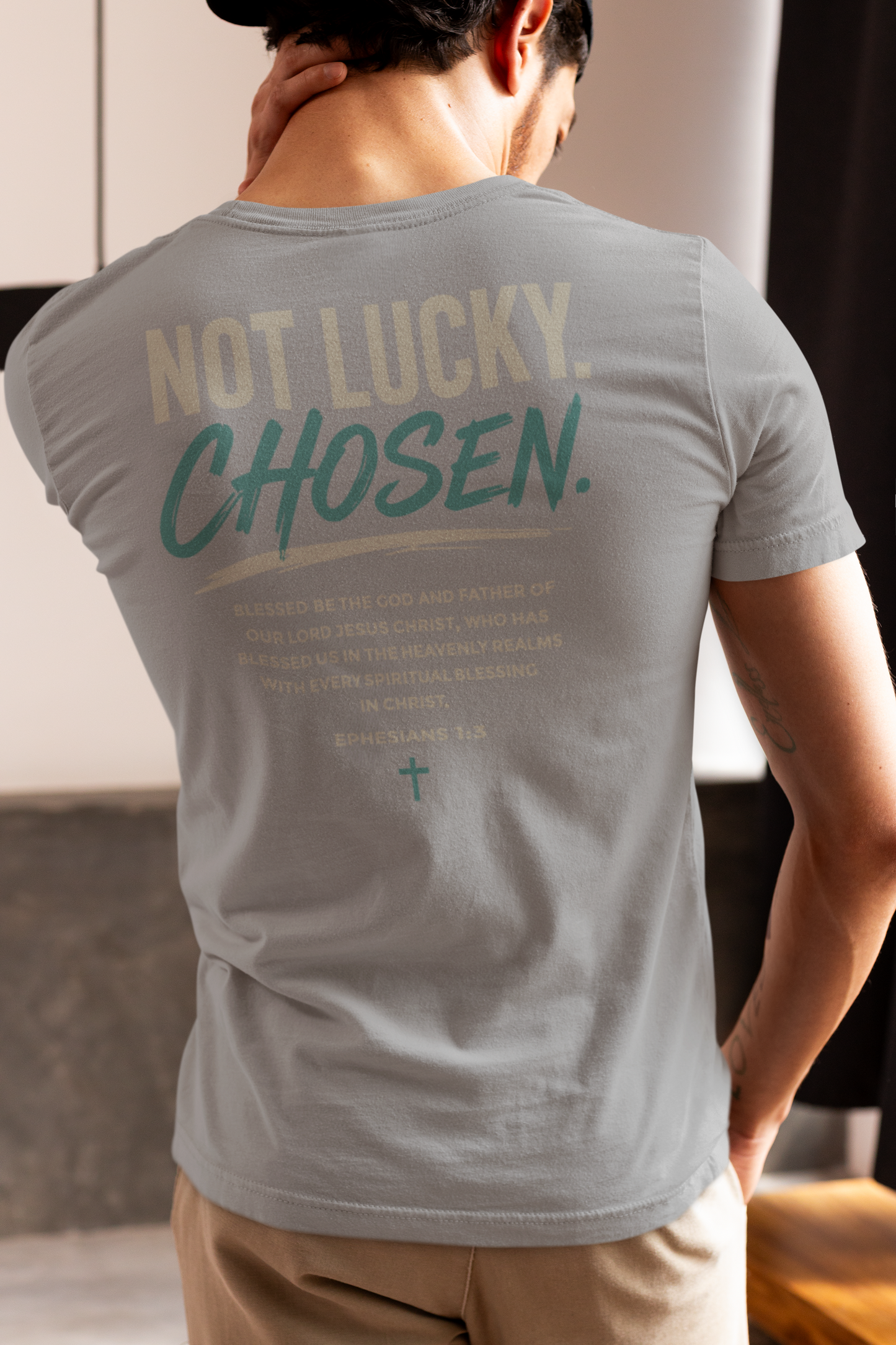 Chosen Christian Graphic T-Shirt | Not Lucky Chosen Faith-Based Streetwear Tee (Copy)