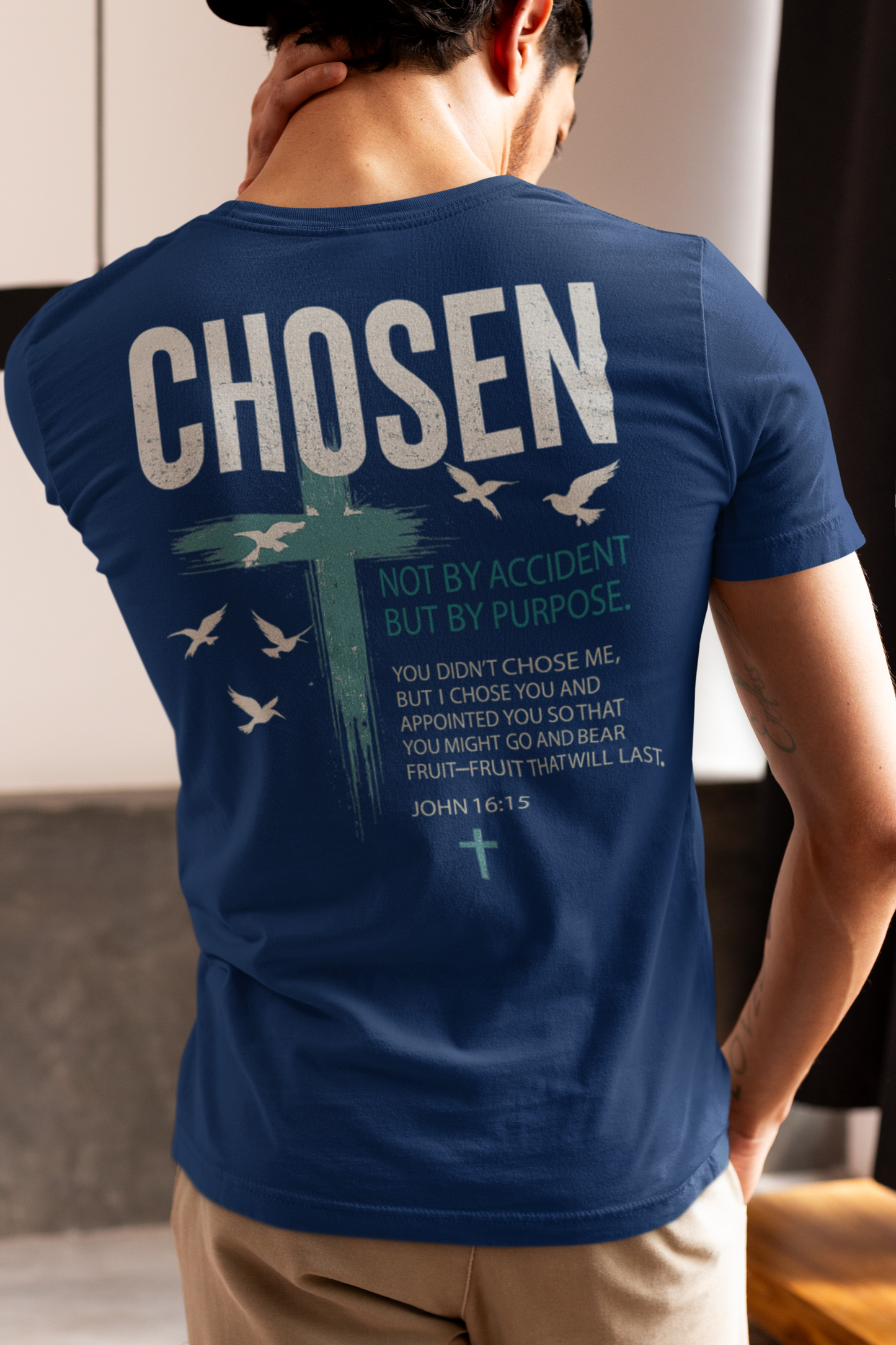 Chosen Christian Graphic T-Shirt | Not Lucky Chosen Faith-Based Streetwear Tee