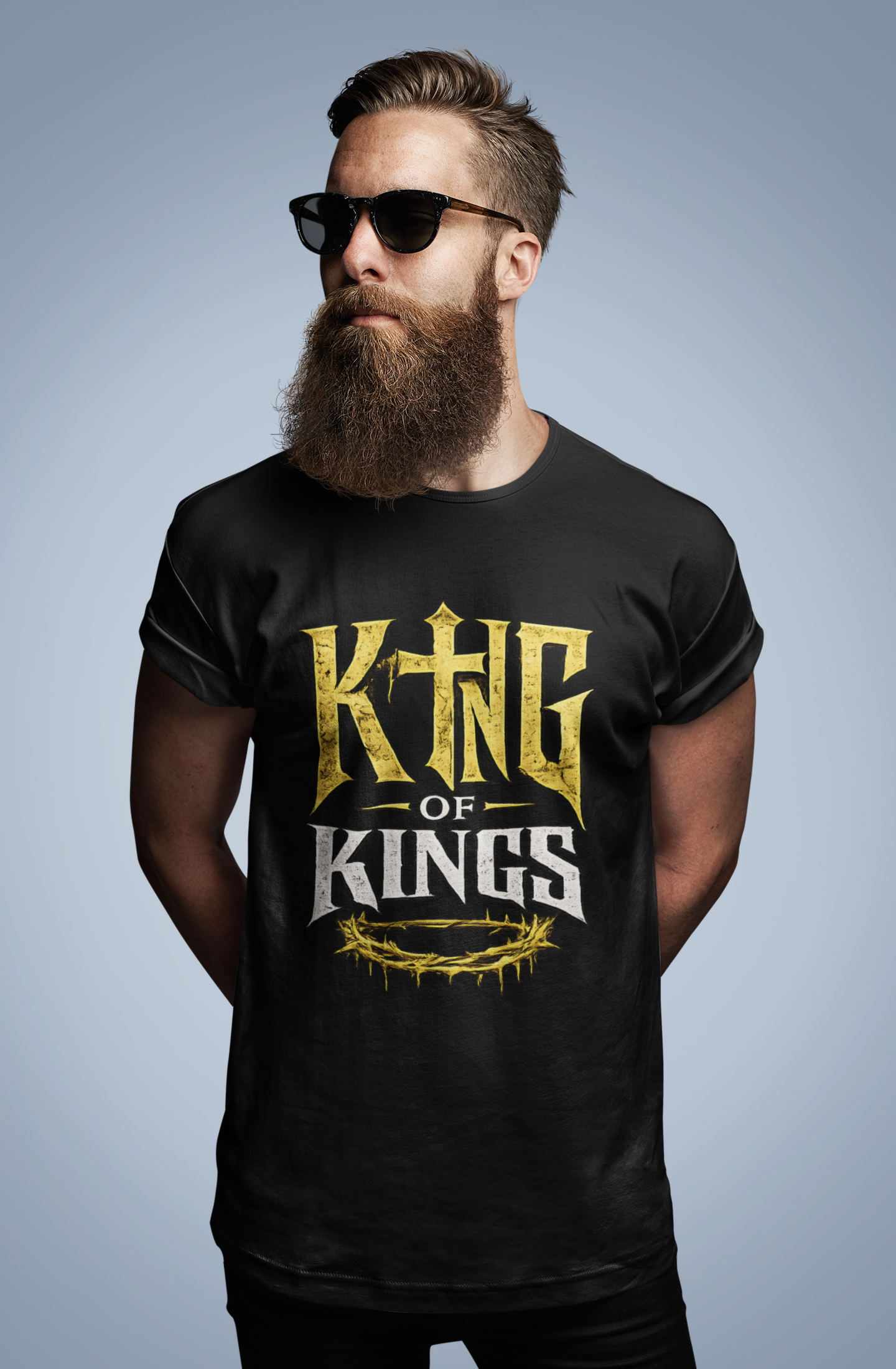 King of Kings Christian Graphic T-Shirt | Above All Kings Religious Streetwear Tee