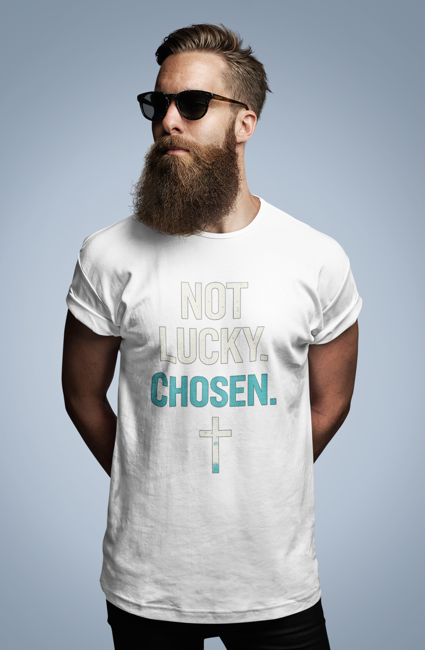 Chosen Christian Graphic T-Shirt | Not Lucky Chosen Faith-Based Streetwear Tee