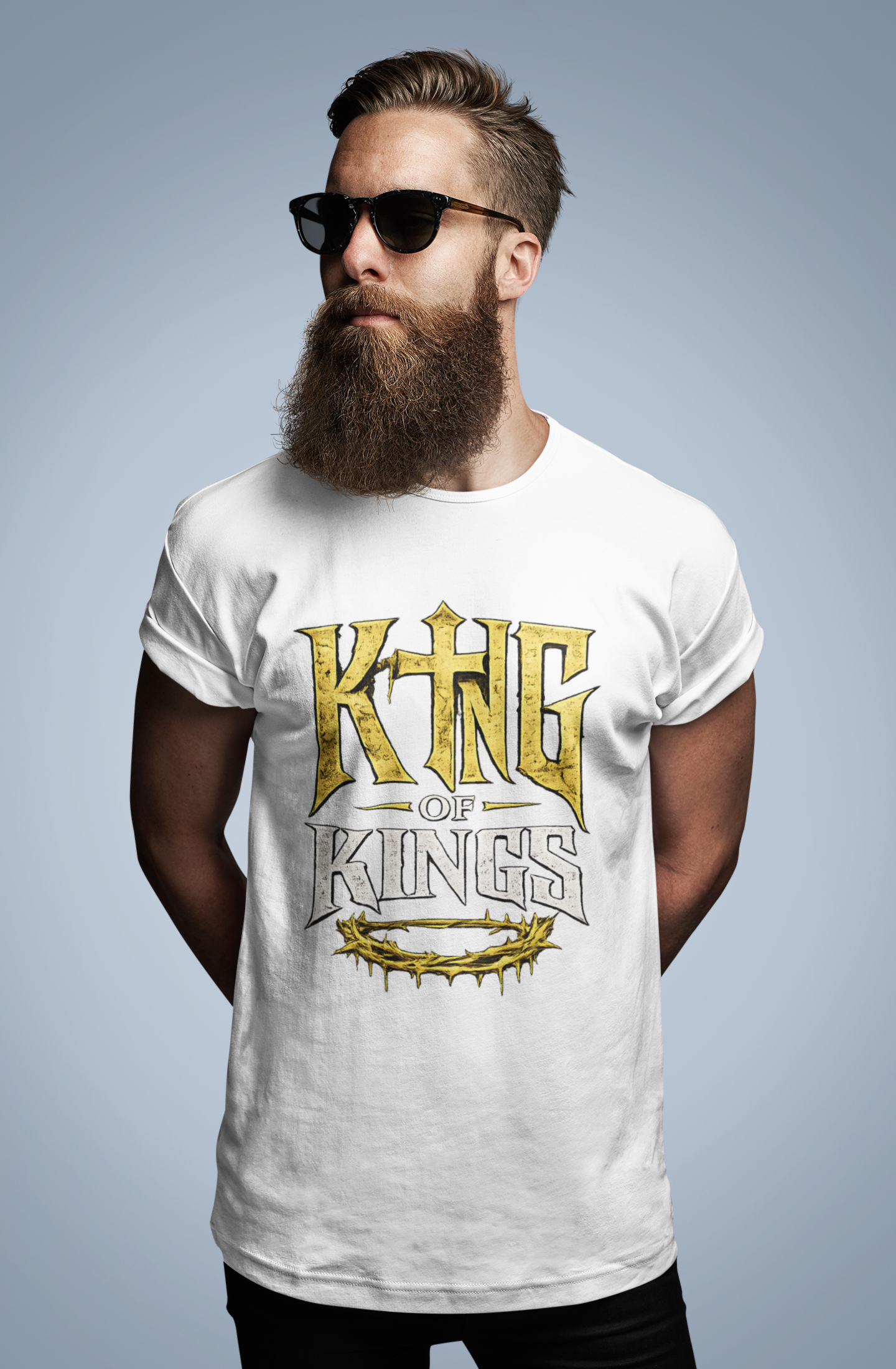 King of Kings Christian Graphic T-Shirt | Above All Kings Religious Streetwear Tee